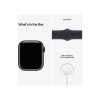 Apple Watch S7 Cellular (41mm) éjfekete alumínium tok, éjfekete szilikon sportszíjas okosóra