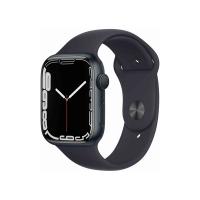Apple Watch S7 GPS-es (45mm) éjfekete alumínium tok, éjfekete szilikon sportszíjas okosóra