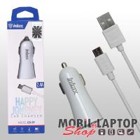 Autós töltő Apple iPhone lightning 8pin INKAX 2.4A fehér ( 5S / 5C / 6S / SE / 7 / 8 / X ) CD-29