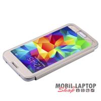 Flippes tok Samsung G900 / I9600 Galaxy S5 ablakos oldalra nyíló arany BASEUS Coloured glaze