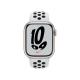 Apple Watch Nike S7 Cellular (41mm) krém alumínium tok, platina/fekete szilikon Nike sportszíjas oko