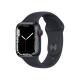 Apple Watch S7 Cellular (41mm) éjfekete alumínium tok, éjfekete szilikon sportszíjas okosóra