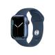 Apple Watch S7 Cellular (41mm) kék alumínium tok, kék szilikon sportszíjas okosóra