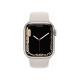 Apple Watch S7 Cellular (41mm) krém alumínium tok, krém szilikon sportszíjas okosóra